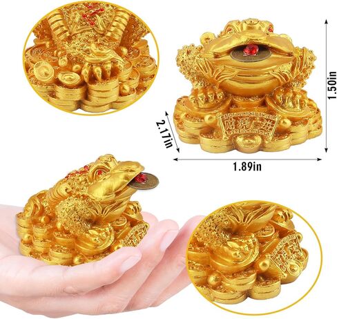 ALIBBON Feng Shui Decor Wealth Luck Ornaments Mini Golden Turtle Statue for Attracting Wealth Home Office Car Decor Turtle on Money Housewarming Gift Feng Shui Modern Decorations in Kuwait