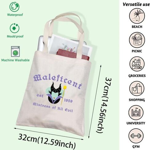 FOTAP Evil Queen Gifts Evil Queen Zipper Pouch Makeup Maleficent Est 1959 Zipper Pouch Mistress of Evil Gift Villains Movie Cosmetic Bag (Maleficent) in Saudi Arabia