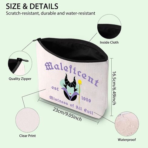 FOTAP Evil Queen Gifts Evil Queen Zipper Pouch Makeup Maleficent Est 1959 Zipper Pouch Mistress of Evil Gift Villains Movie Cosmetic Bag (Maleficent) in Saudi Arabia