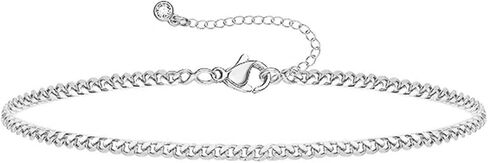 Silver Bracelets for Men Layered Silver Bracelets Mens Silver Bracelet Cuban Link Bracelet Stack Silver Chain Bracelet Trendy Mens Jewelry for Dad Husband Boyfriend in Saudi Arabia