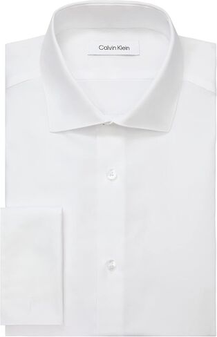 قميص رجالي من Calvin Klein غير قابل للكي بأساور فرنسية، أبيض، رقبة 17.5 بوصة وأكمام 32 بوصة - 33 بوصة in Saudi Arabia