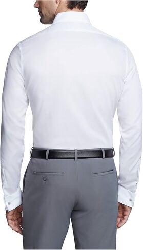 قميص رجالي من Calvin Klein غير قابل للكي بأساور فرنسية، أبيض، رقبة 17.5 بوصة وأكمام 32 بوصة - 33 بوصة in Saudi Arabia