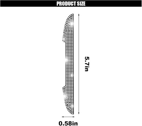 4PCS Bling Car Door Handle Scratch Protector, Crystal Rhinestone Sticker Car Door Edge Guard, Side Rearview Mirror Anti-Collision Strip, Exterior Accessories for Women Men (White) in Kuwait
