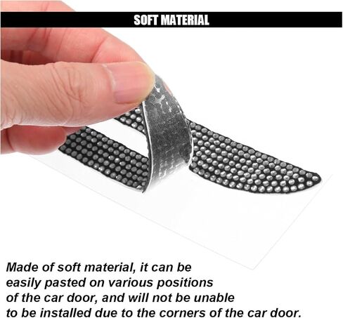 4PCS Bling Car Door Handle Scratch Protector, Crystal Rhinestone Sticker Car Door Edge Guard, Side Rearview Mirror Anti-Collision Strip, Exterior Accessories for Women Men (White) in Kuwait