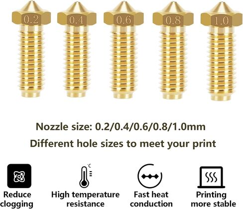 10PCS Brass Nozzles for Anycubic Kobra 3, 3D Printer Parts 10PCS 0.4mm High Speed Nozzles Kit for Kobra 3, Kobra 3 Combo in Kuwait