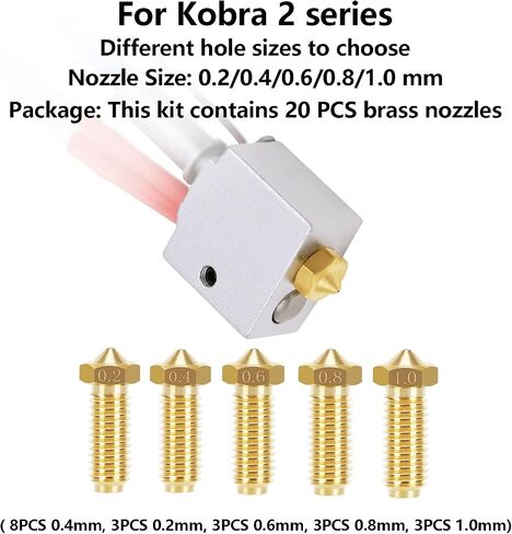 10PCS Brass Nozzles for Anycubic Kobra 3, 3D Printer Parts 10PCS 0.4mm High Speed Nozzles Kit for Kobra 3, Kobra 3 Combo in Kuwait