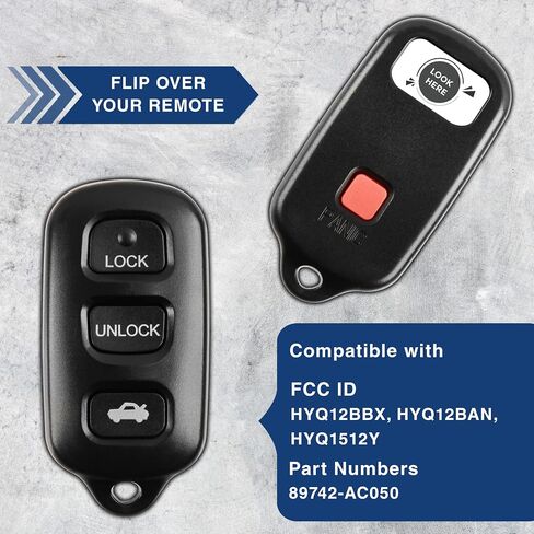 2X KeylessOption Key Fob Replacement for 1999 2000 2001 2002 2003 2004 Toyota Avalon Keyless Entry Remote Remote Control, 3-Button Panic HYQ12BBX, Self Programming in Saudi Arabia