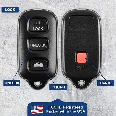 2X KeylessOption Key Fob Replacement for 1999 2000 2001 2002 2003 2004 Toyota Avalon Keyless Entry Remote Remote Control, 3-Button Panic HYQ12BBX, Self Programming in Saudi Arabia