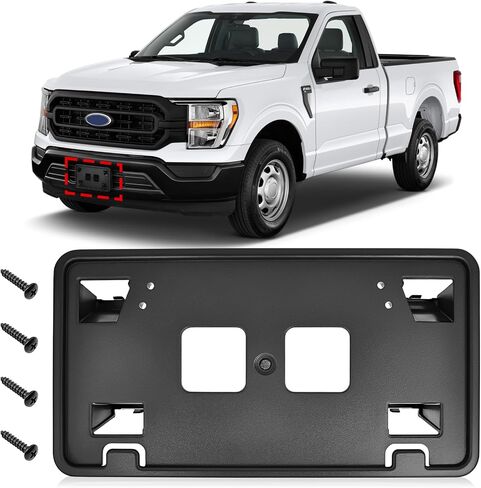 License Plate Bracket Compatible with 2021-2023 Ford F150 3.3L V6 5.0L V8 Accessories, Front Bumper License Plate Holder Frame Replace for ML3Z-17A385-AB in Kuwait