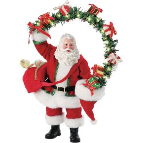Department 56 Possible Dreams Christmas Traditions Santa Hatful of Gifts Limited Edition Lit Figurine, 13.25 Inch, Multicolor