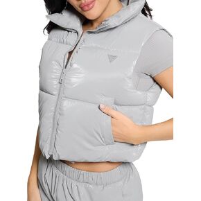 GUESS Women's Chris Sleeveless Puffer Crop Jacket
