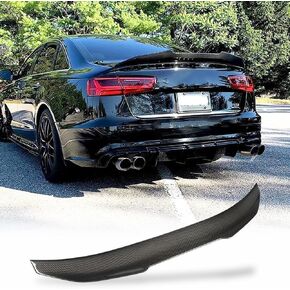 Carbon Fiber Trunk Spoiler fits for Audi A6 C7 S6 2012-2018 Sedan 4-Door Trunk Lip Spoiler HighKick Rear Wing Spoiler Body Kits Factory Outlet