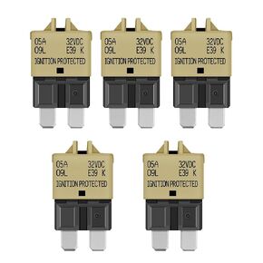 AUTO Reset Standard Blade Car Fuse 5A 10A 15A 20A 25A 30A ATC/ATO Circuit Breaker for Trolling Motor Truck RV Marine Boat Audio Battery Protection - 14VDC E37 Low Profile Auto Reset Fuses Kit