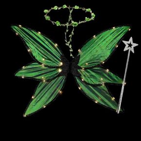 Lucakuins Light up Fairy Wings for Women,Butterfly Wings for Girls,3 Pcs Fairy Costume Dress Up Halloween Cosplay Party Favor