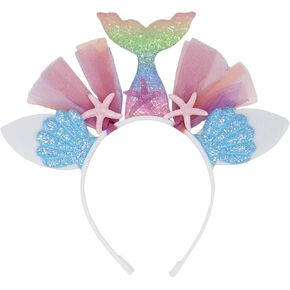 Cute Glitter Mermaid Headband for Women, Mermaid Tail Hairband for Girls Birthday Party Costumes