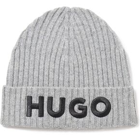 HUGO Men's Big Logo Ribbed Beanie