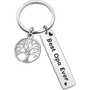 ZQEOU Opa Thank You Keyring Fathers Day Keychain Opa Birthday Jewelry New Grandpa Gift