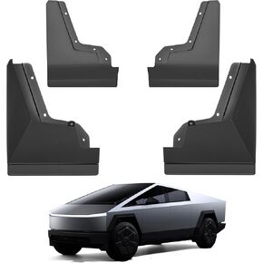 Mud Flaps Splash Guards Compatible with Tesla Cybertruck 2024 2025, No Drilling Required, Winter Vehicle Sediment Dirt Protection, Upgraded ABS Material Accessories, Pack of 4