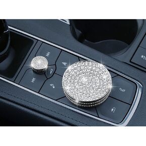 2Pcs Bling Crystal Metal Center Console Multimedia Control Button Knob Trim Cover for Cadillac CT5/CT6/XT4/XT5/XT6 2019-2023 in Saudi Arabia