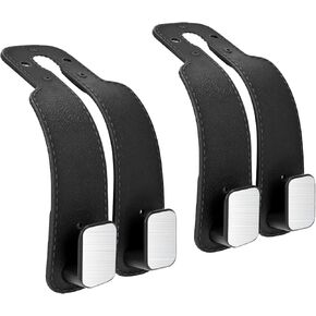 2 Pack Car Seat Headrest Hook,Black Car Purse Hooks,Car Seat Hooks,Automotive Seat Back Double Hook for Mobile Phone Holder Purses and Bags