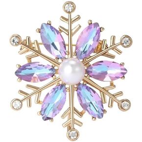 Luxury Snowflake Winter Rhinestone Brooch Pin for Women Girls Cubic Zirconia Frozen Flower Faux Pearl Christmas Clothes Accessories Pins Clip Lapel Sweater Dress Suit Bouquet Corsage Brooches Pins Delicate Xmas Festive Jewelry Gifts