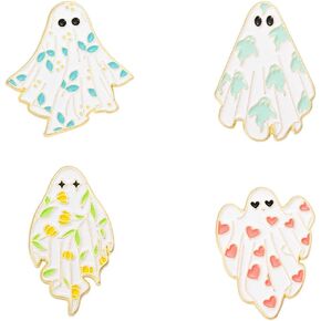 Halloween Ghost Brooch Pin for Women Men Cute Ghost Pumpkin Lantern Brooch Pins Horror Halloween Boo Spooky Enamel Lapel Pin for Clothes Suits Backpacks Holiday Party Jewelry Gifts 5 Pcs/set