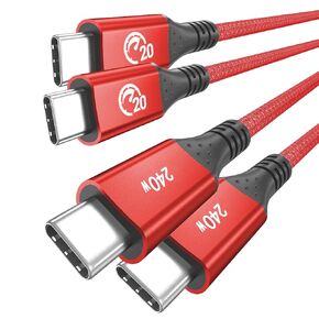 UseBean 240W USB C to USB C Cable 10ft[2 Pack],USB 3.2 Gen 2X2 20Gbps Data Transfer Type-C PD Fast Charging,4K Video Cord,for Thunderbolt 3/4 MacBook,iPad Pro 12.9 Air Mini,Galaxy S23 S22 S21
