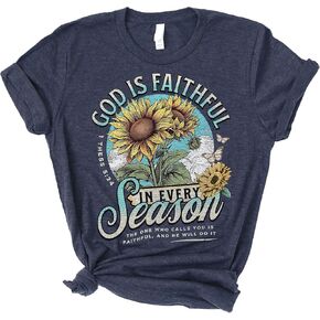 Love in Faith | God is Faithful | Christian T-Shirts for Women | Faith-Based Apparel | Christian Gifts
