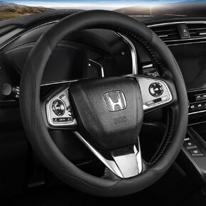Soft Leather Steering Wheel Cover 14 1/2 inch to 15 inch Universal,Black Steering Wheel Cover for Men Women Car Wheel Cover Breathable for Car Truck SUV Jeep