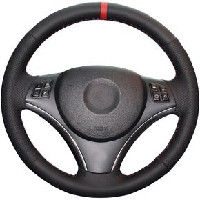 Eiseng DIY Sew Black Microfiber Leather Car Steering Wheel Cover for E90 325i 328i 330i 335i E87 120i 130i 120d / 2013 2014 2015 X1 SUV Interior Accessories