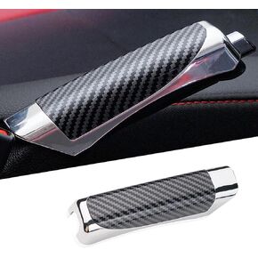 Pack-1 Car Handbrake Cover, 4.9" x 1.3" ABS Parking Handbrake Decorative Cap, Auto Comfortable Grip Handbrake Cover, for Most Vehicle Knob Handbrake Guards (Carbon Fiber Black)