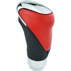 4 inch Gear Shifter Stick Knob PU Leather Car Stick Knob Handle for Most Manual Automotive Vehicles (Red)