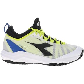 Diadora Speed Blushield Fly 4 + Clay Men's Tennis Shoes - Size 12 - White/Black/Deja Vu Blue