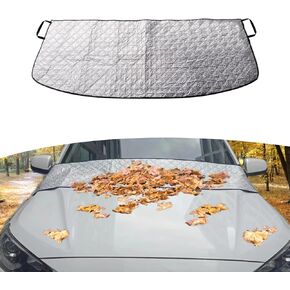 1 PC Car Front Windshield Sunshade, Multifunctional Car Windshield Cover for Ice and Snow, Block Fallen Leaves Dust Four-Season Universal Protective Cover, Easy to Use for Cars (Silver)