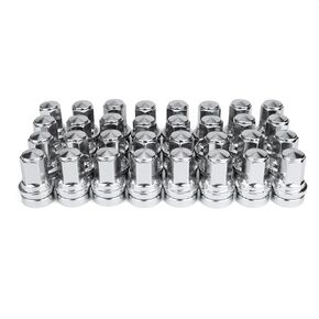 32 Pcs M14x1.5 Hex Lug Nuts for Ford F250 F350, One-Piece Design Chrome Wheel Nuts Replacement Set Compatible with Ford F250 F350 Super Duty 2017-2023, HCPZ-1012-B HCPZ-1012-A (Chrome)