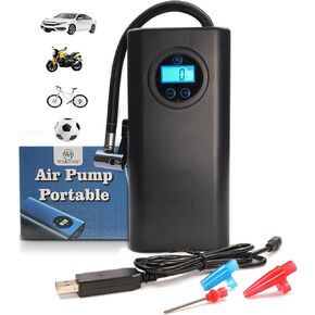 Cordless Tire Inflator Portable Air Compressor Digital LED Pressure Gauge 150 PSI Cordless Tire Inflator Portable Air Compressor for Car, Air Pump for Motorcycle, Bicycle Tires, Balls & Wheels