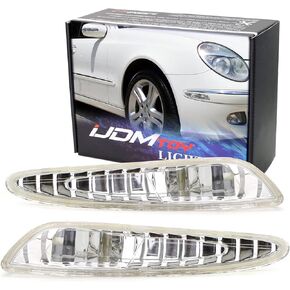iJDMTOY OEM-Spec Amber Lens Front Bumper Side Marker Lamp Housings Compatible With 2003-2006 Mercedes W211 E320 E500 E55 E-Class