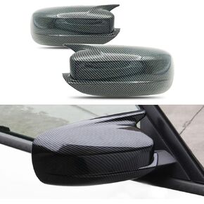 Door Side Mirror Covers Caps Fit for Dodge Charger 2011-2020 Fit for Chrysler 200 300 2011-2018 Left and Right Rearview Mirror Caps Cover (Carbon Fiber Style)