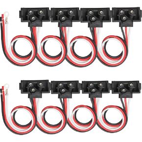 Oyviny 8PCS 3 Pin Trailer Light Connector, Right Angle 3 Wire Pigtail Harness 20AWG for Truck Trailer Stop Turn Tail Brake Backup Light, Fit with Sealed 4" Round Lights and 6" Oval Lights