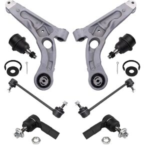 TRQ Front Steering & Suspension Kit Ball Joint Control Arm Sway Bar Stabilizer Link Tie Rod Compatible with 2014-2018 Jeep Cherokee