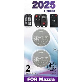 Key Fob Replacement Batteries for Mazda (2009-2020) 3 6 CX-5 CX-30 CX-9 CX-50 CX-90 CX-3 CX-70 MX-5 Miata Yaris IA Scion (Pack of 2) Smart Remote Key Fob Battery
