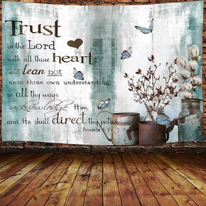 Viajar Bible Verse Tapestry, Verse Scripture Quotes on Teal Purple Marble Tapestry Wall Hanging, Inspirational Tapestry Abstract Art Wall Hanging Bedroom Living Room Dorm Decor(60"X40")