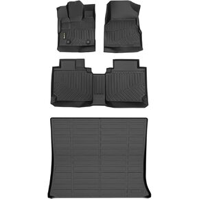 Automotive Floor Mats & Cargo Liner for GMC Terrain 2012-2017 & Chevrolet Equinox 2012-2017 All Weather Protection Full Set- Black
