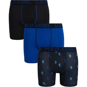 U.S. Polo Assn. Men's Underwear - Casual Stretch Boxer Briefs (3 Pack)