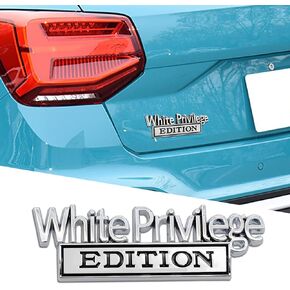 White Priviledge Edition Emblem, Car Exterior Emblems Badge 3D Sticker Decal, White Priviledge Edition Emblem 3D Fender Badge Decal, 3D Letter Emblem Badge Sticker Fit for All Cars in Kuwait