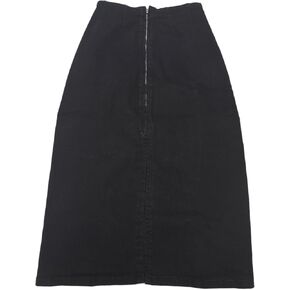 تنورة أليجرا كيه ماكسي من الدينيم للنساء ذات فتحة أمامية وسحاب عالي الخصر تنورة جينز ضيقة in Kuwait