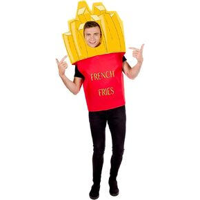 fun shack Adult French Fry Costume, French Fries Costume Adult, French Fries Halloween Costume