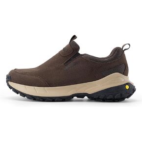 FitVille Wide Slip on Shoes for Men Hiking Walking Shoes Trekking Loafer with Arch Support | Slip Resistant | Wide Toe Box