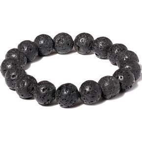 12mm Round Beads Stretch Bracelets for Men Women Gem Semi Precious Gemstone Beaded Bracelets 7 Inch Unisex Gifts
