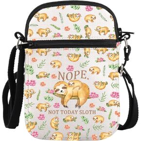 PLITI Sloth Crossbody Bag Sloth Lover Gifts Nope Not Today Sloth Funny Sloth Gift For Sloth Mom Animal Lover Crossbody Purse